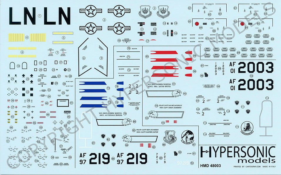 F-15E Strike Eagle Decals & Mask Set: Operation Odyssey Dawn, 1:48