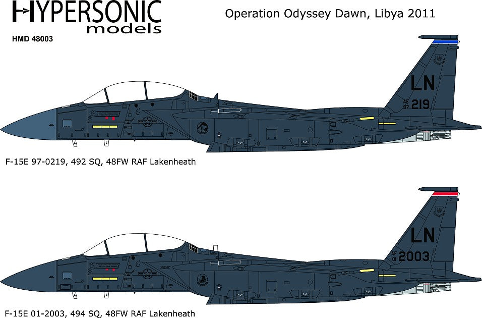 F-15E Strike Eagle Decals & Mask Set: Operation Odyssey Dawn, 1:48