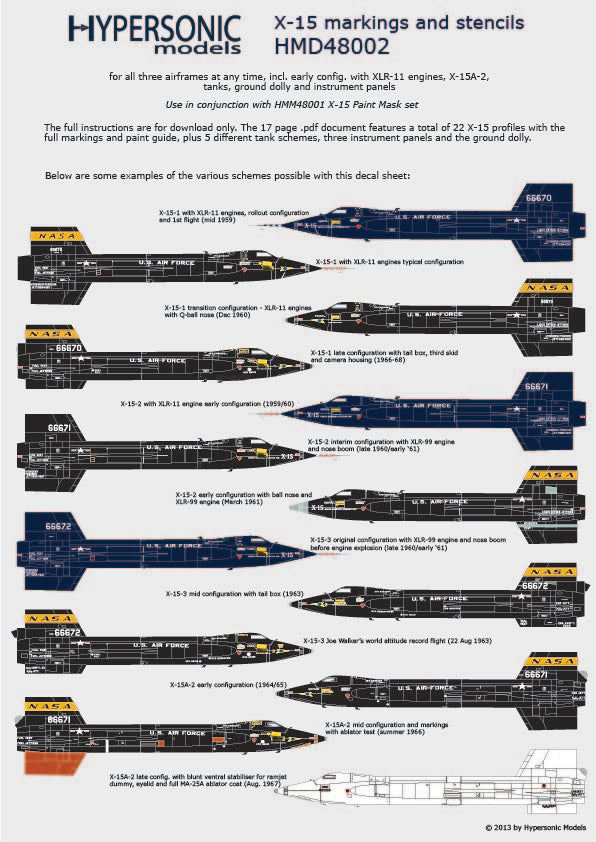 売り切れ：X-15 ステンシル＆ノーズアート デカール