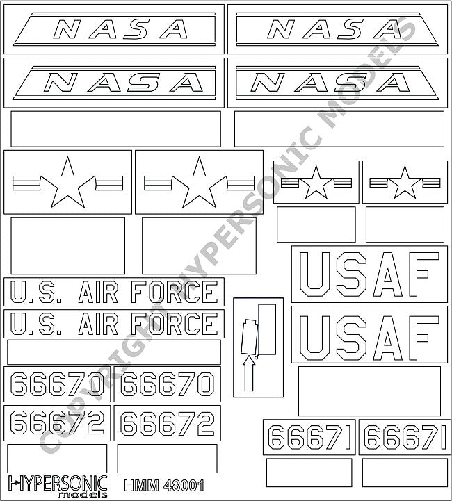 Masques de peinture X-15, échelle 1:48